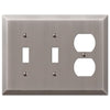 Century Antique Nickel Steel - 2 Toggle / 1 Duplex Wallplate - Wallplate Warehouse 163TTDAN 070686574423 2 Toggle / 1 Duplex