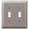 Century Antique Nickel Steel - 2 Toggle Wallplate - Wallplate Warehouse 163TTAN 070686574362 2 Toggle