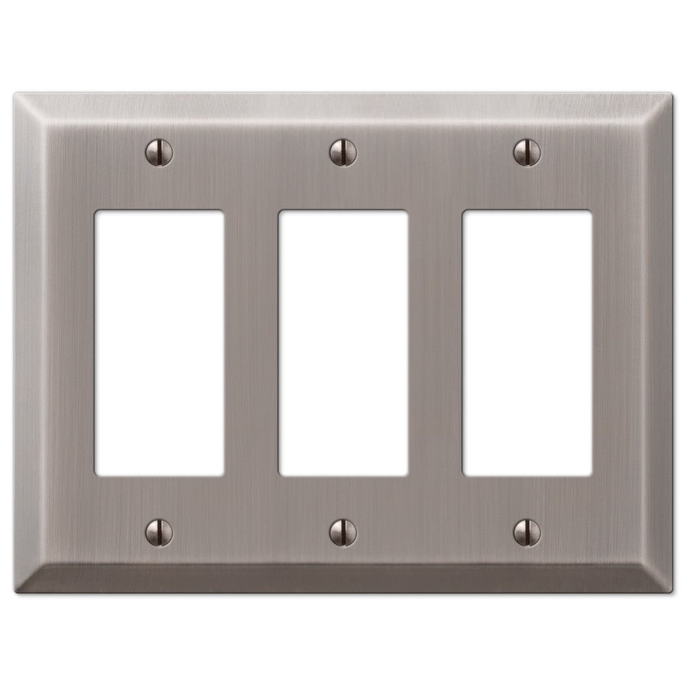 Century Antique Nickel Steel - 3 Rocker Wallplate