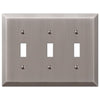 Century Antique Nickel Steel - 3 Toggle Wallplate - Wallplate Warehouse 163TTTAN 070686574447 3 Toggle