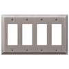 Century Antique Nickel Steel - 4 Rocker Wallplate - Wallplate Warehouse 163R4AN 070686574478 4 Rocker