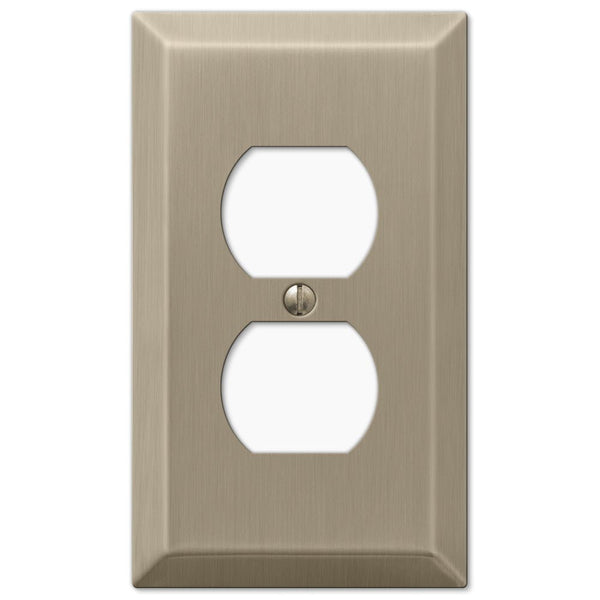 Century Brushed Bronze Steel - 1 Duplex Wallplate - Wallplate Warehouse 163DBZ 070686574621 1 Duplex