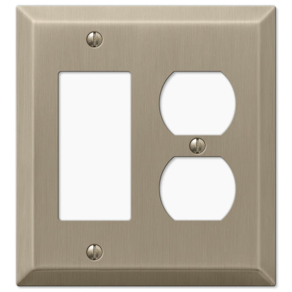 Century Brushed Bronze Steel - 1 Rocker / 1 Duplex Wallplate - Wallplate Warehouse 163RDBZ 070686574690 1 Rocker / 1 Duplex