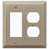 Century Brushed Bronze Steel - 1 Rocker / 1 Duplex Wallplate - Wallplate Warehouse 163RDBZ 070686574690 1 Rocker / 1 Duplex