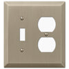 Century Brushed Bronze Steel - 1 Toggle / 1 Duplex Wallplate - Wallplate Warehouse 163TDBZ 070686574652 1 Toggle / 1 Duplex
