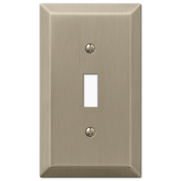 Century Brushed Bronze Steel - 1 Toggle Wallplate - Wallplate Warehouse 163TBZ 070686574614 1 Toggle