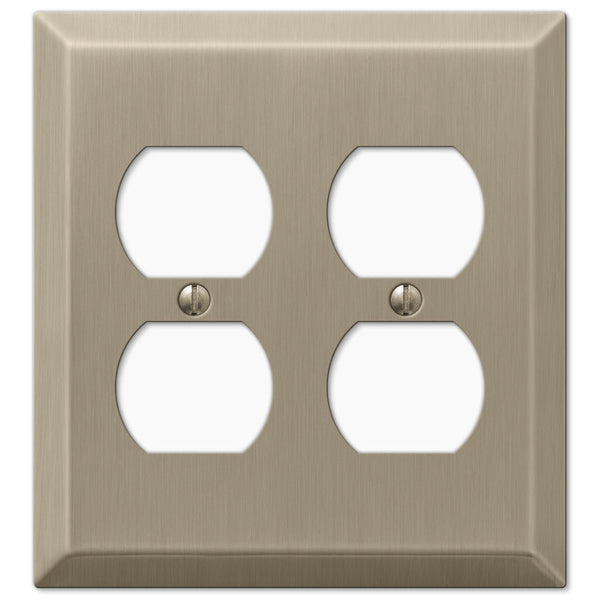 Century Brushed Bronze Steel - 2 Duplex Wallplate - Wallplate Warehouse 163DDBZ 070686574676 2 Duplex