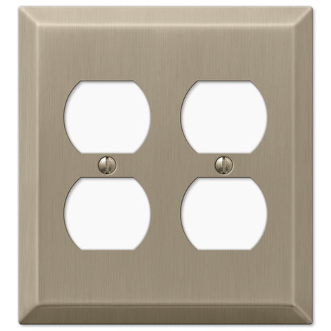 Century Brushed Bronze Steel - 2 Duplex Wallplate - Wallplate Warehouse 163DDBZ 070686574676 2 Duplex