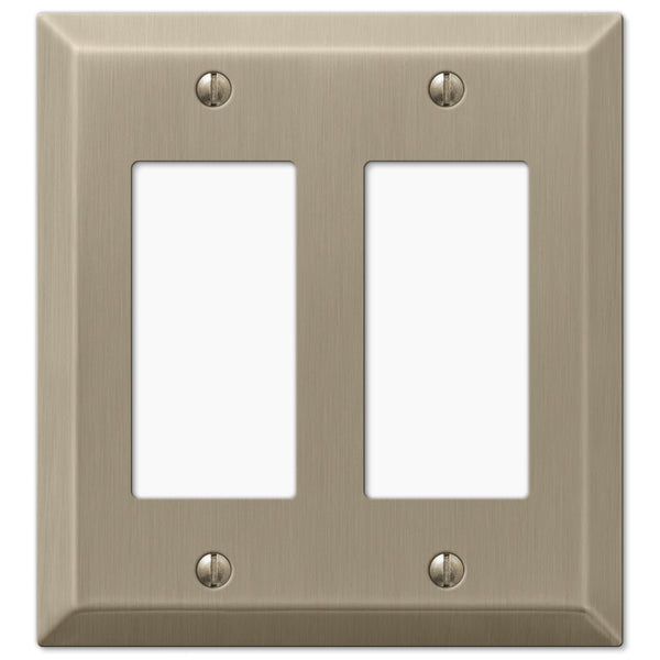 Century Brushed Bronze Steel - 2 Rocker Wallplate - Wallplate Warehouse 163RRBZ 070686574683 2 Rocker