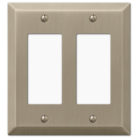 Century Brushed Bronze Steel - 2 Rocker Wallplate - Wallplate Warehouse 163RRBZ 070686574683 2 Rocker