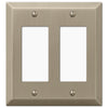 Century Brushed Bronze Steel - 2 Rocker Wallplate - Wallplate Warehouse 163RRBZ 070686574683 2 Rocker