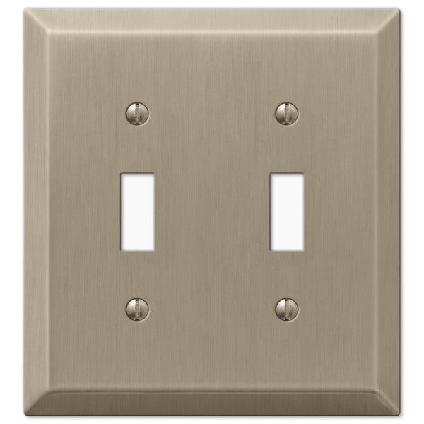 Century Brushed Bronze Steel - 2 Toggle Wallplate - Wallplate Warehouse 163TTBZ 070686574645 2 Toggle