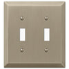 Century Brushed Bronze Steel - 2 Toggle Wallplate - Wallplate Warehouse 163TTBZ 070686574645 2 Toggle