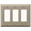 Century Brushed Bronze Steel - 3 Rocker Wallplate - Wallplate Warehouse 163RRRBZ 070686574737 3 Rocker