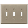 Century Brushed Bronze Steel - 3 Toggle Wallplate - Wallplate Warehouse 163TTTBZ 070686574720 3 Toggle