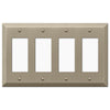 Century Brushed Bronze Steel - 4 Rocker Wallplate - Wallplate Warehouse 163R4BZ 070686574751 4 Rocker