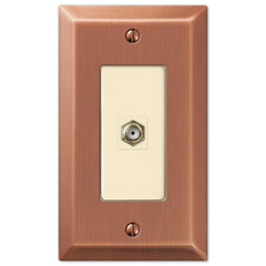 Century Brushed Copper Steel - 1 Cable Jack Wallplate