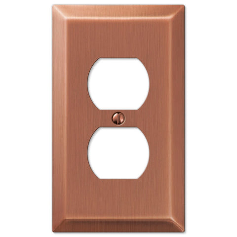 Century Brushed Copper Steel - 1 Duplex Wallplate - Wallplate Warehouse 163DAC 070686569337 1 Duplex