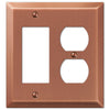 Century Brushed Copper Steel - 1 Rocker / 1 Duplex Wallplate - Wallplate Warehouse 163RDAC 070686578445 1 Rocker / 1 Duplex