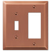 Century Brushed Copper Steel - 1 Toggle / 1 Rocker Wallplate - Wallplate Warehouse 163TRAC 070686569429 1 Toggle / 1 Rocker