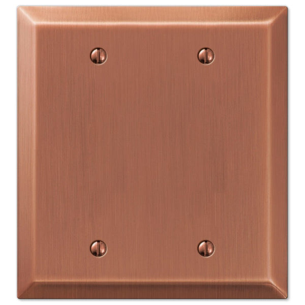 Century Brushed Copper Steel - 2 Blank Wallplate - Wallplate Warehouse 163BBAC 070686578452 2 Blank