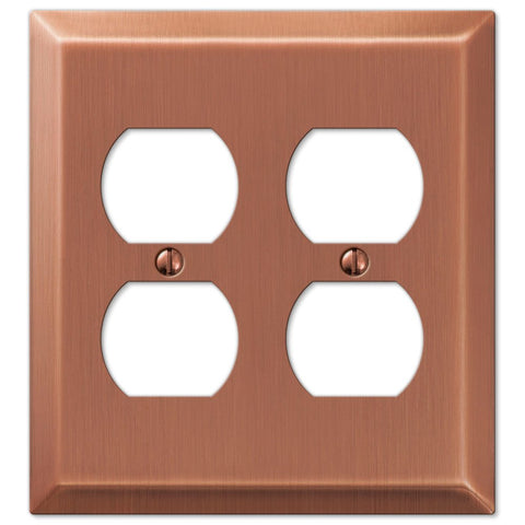 Century Brushed Copper Steel - 2 Duplex Wallplate - Wallplate Warehouse 163DDAC 070686569436 2 Duplex