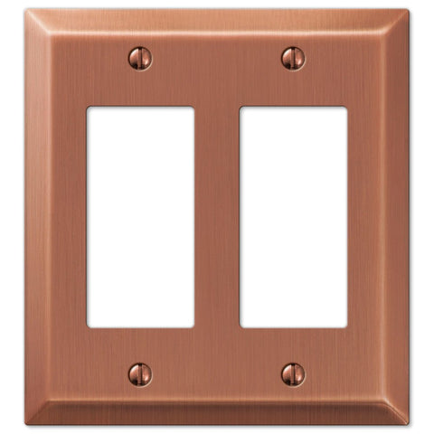 Century Brushed Copper Steel - 2 Rocker Wallplate - Wallplate Warehouse 163RRAC 070686569405 2 Rocker