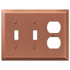 Century Brushed Copper Steel - 2 Toggle / 1 Duplex Wallplate - Wallplate Warehouse 163TTDAC 070686578469 2 Toggle / 1 Duplex