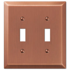 Century Brushed Copper Steel - 2 Toggle Wallplate