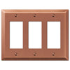 Century Brushed Copper Steel - 3 Rocker Wallplate - Wallplate Warehouse 163RRRAC 070686569450 3 Rocker