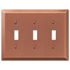 Century Brushed Copper Steel - 3 Toggle Wallplate - Wallplate Warehouse 163TTTAC 070686569443 3 Toggle