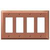 Century Brushed Copper Steel - 4 Rocker Wallplate - Wallplate Warehouse 163R4AC 070686578490 4 Rocker