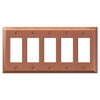 Century Brushed Copper Steel - 5 Rocker Wallplate - Wallplate Warehouse 163R5AC 070686578513 5 Rocker