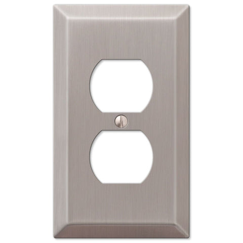 Century Brushed Nickel Steel - 1 Duplex Wallplate - Wallplate Warehouse 163DBN 070686569283 1 Duplex