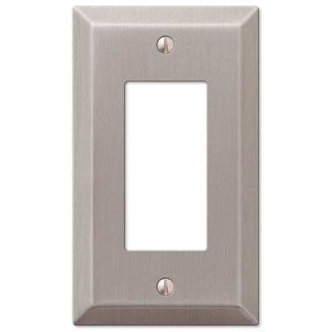 Century Brushed Nickel Steel - 1 Rocker Wallplate - Wallplate Warehouse 163RBN 070686569306 1 Rocker