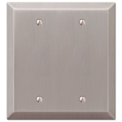 Century Brushed Nickel Steel - 2 Blank Wallplate - Wallplate Warehouse 163BBBN 070686574522 2 Blank