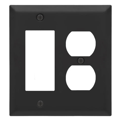 Century Matte Black Steel - 1 Rocker/1 Duplex - Wallplate Warehouse 163RDMB - B 070686020296 1 Toggle / 1 Duplex