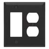 Century Matte Black Steel - 1 Rocker/1 Duplex - Wallplate Warehouse 163RDMB - B 070686020296 1 Toggle / 1 Duplex