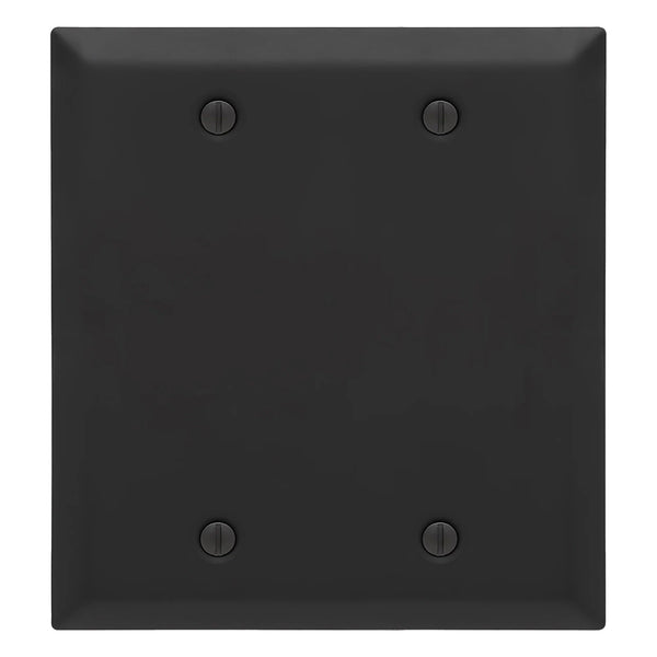 Century Matte Black Steel - 2 Blank - Wallplate Warehouse 163BBMB - B 070686020302 1 Toggle / 1 Duplex