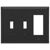 Century Matte Black Steel - 2 Toggle/1 Rocker - Wallplate Warehouse 163TTRMB - B 070686020326 3 Rocker