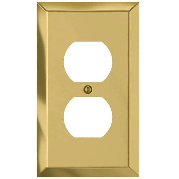 Century Polished Brass Steel - 1 Duplex Wallplate - Wallplate Warehouse 163DBR 070686164563 1 Duplex
