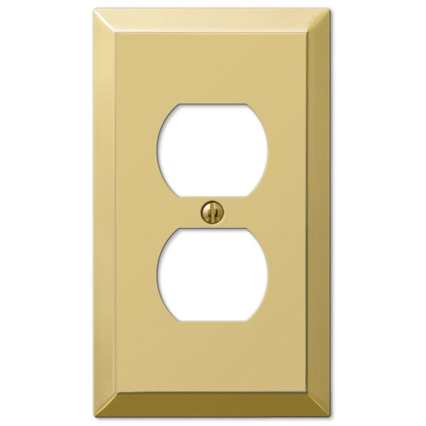 Century Polished Brass Steel - 1 Duplex Wallplate - Wallplate Warehouse 163DBR 070686164563 1 Duplex