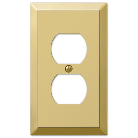 Century Polished Brass Steel - 1 Duplex Wallplate - Wallplate Warehouse 163DBR 070686164563 1 Duplex