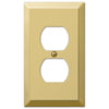 Century Polished Brass Steel - 1 Duplex Wallplate - Wallplate Warehouse 163DBR 070686164563 1 Duplex