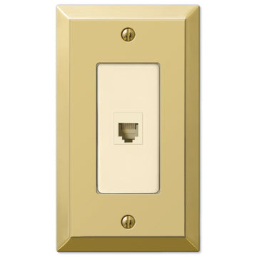 Century Polished Brass Steel - 1 Phone Jack Wallplate - Wallplate Warehouse 163PHBR 070686580479 Phone Jacks