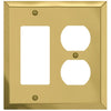 Century Polished Brass Steel - 1 Rocker / 1 Duplex Wallplate - Wallplate Warehouse 163RDBR 070686579725 1 Rocker / 1 Duplex