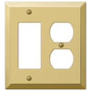 Century Polished Brass Steel - 1 Rocker / 1 Duplex Wallplate - Wallplate Warehouse 163RDBR 070686579725 1 Rocker / 1 Duplex