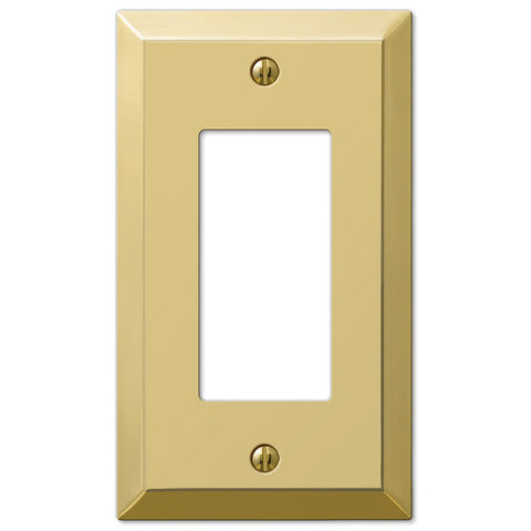 Century Polished Brass Steel - 1 Rocker Wallplate - Wallplate Warehouse 163RBR 070686401163 1 Rocker