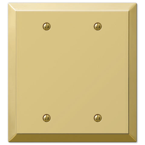 Century Polished Brass Steel - 2 Blank Wallplate - Wallplate Warehouse 163BBBR 070686579701 2 Blank