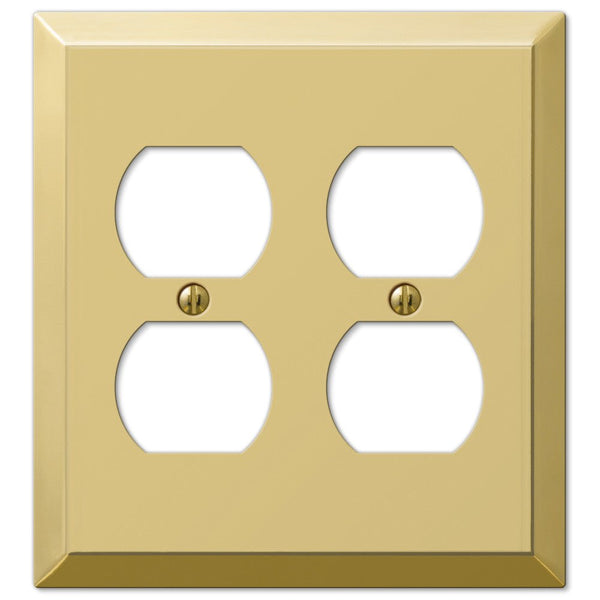 Century Polished Brass Steel - 2 Duplex Wallplate - Wallplate Warehouse 163DDBR 070686392454 2 Duplex